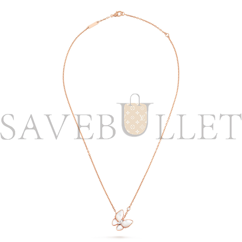 v*n cl*f arpels two butterfly pendant - rose gold, Di*m*nd, mother-of-pearl vcaro8fo00